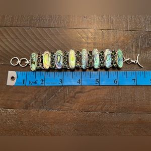 Abalone and gemstone bracelet
